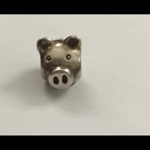Pandora Bead Charm - Silver Pig Face